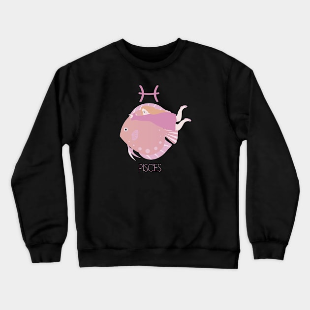 Pisces Cute Zodiac Horoscope Crewneck Sweatshirt by MichelMM